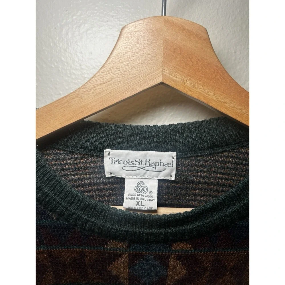 Vintage 1980s‎ Tricots St. Raphael For Bloomingdale's Wool Geometric Sweater